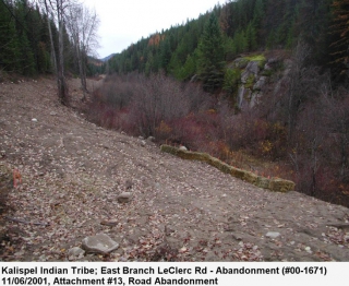 Road Abandonment in Progress East Branch LeClerc Creek