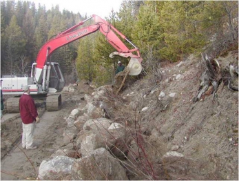 Toe Stabalization of a Mass Wasting Bank East Branch LeCLerc Creek