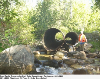 Washed Out Fish Passage Barrier Cedar Creek